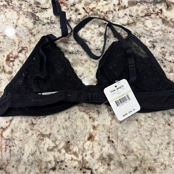Free People Black Lace Bralette sexy size 32B Witchycore layering goth gothic - Picture 8 of 10